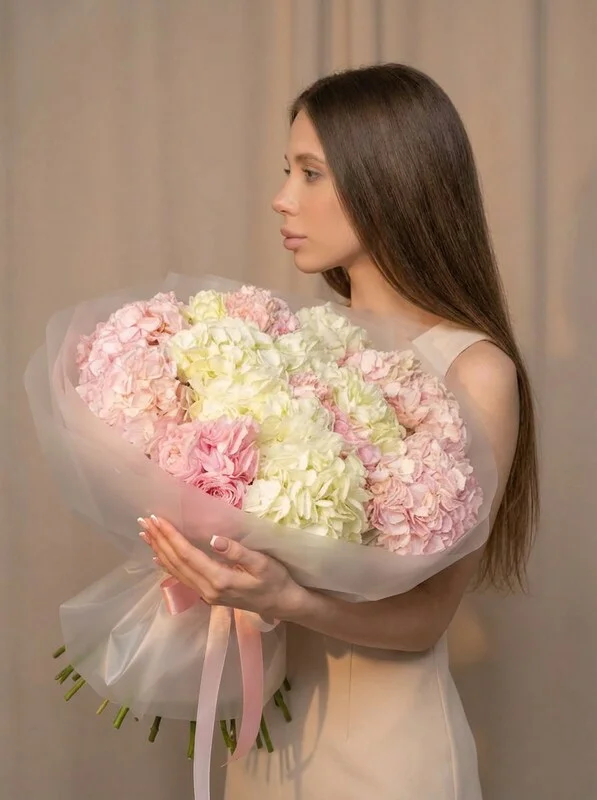 Букет из гортензий «Облако» 