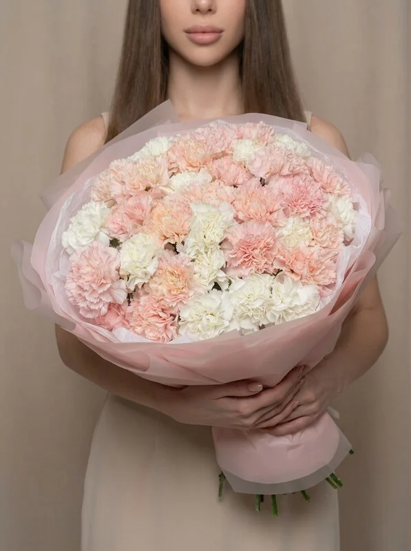 Нежный букет из диантусов «Нежная симфония», 35шт